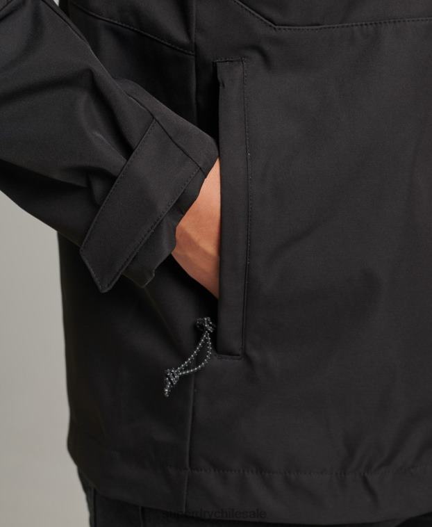 hombres Superdry negro chaqueta impermeable xpd 2R68Z4553