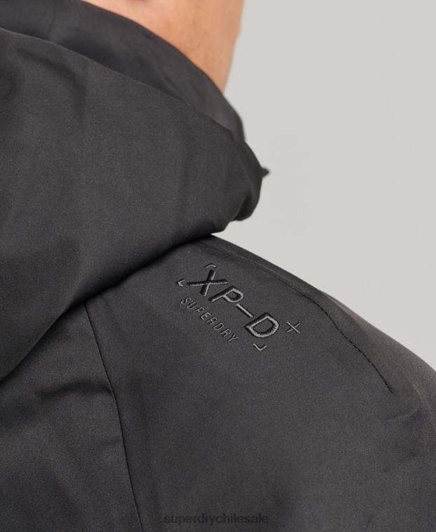 hombres Superdry negro chaqueta impermeable xpd 2R68Z4553