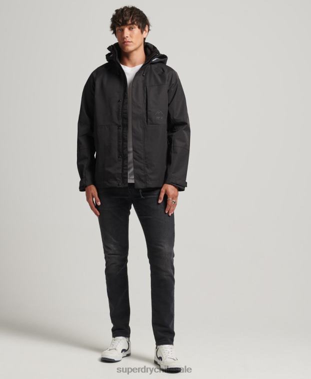 hombres Superdry negro chaqueta impermeable xpd 2R68Z4553