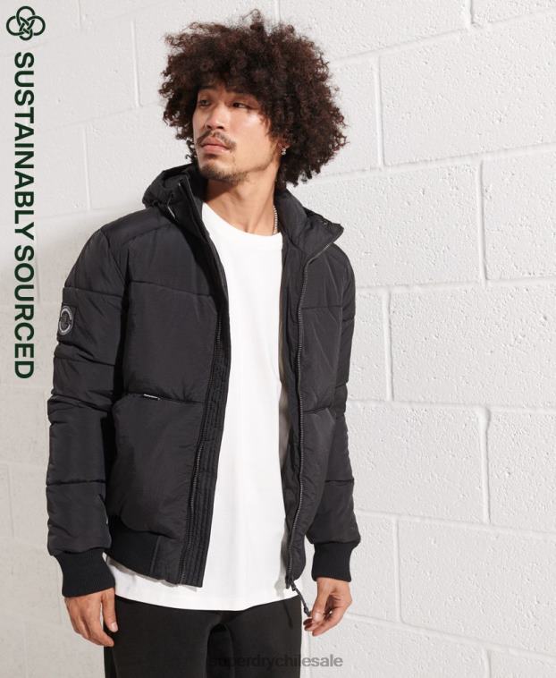 hombres Superdry negro chaqueta recreativa montaña 2R68Z4587