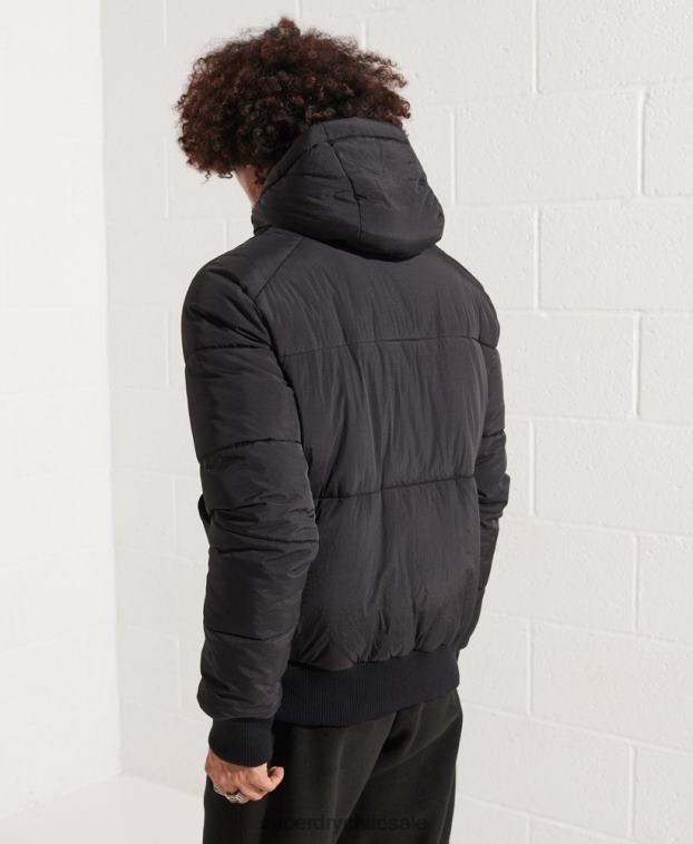 hombres Superdry negro chaqueta recreativa montaña 2R68Z4587