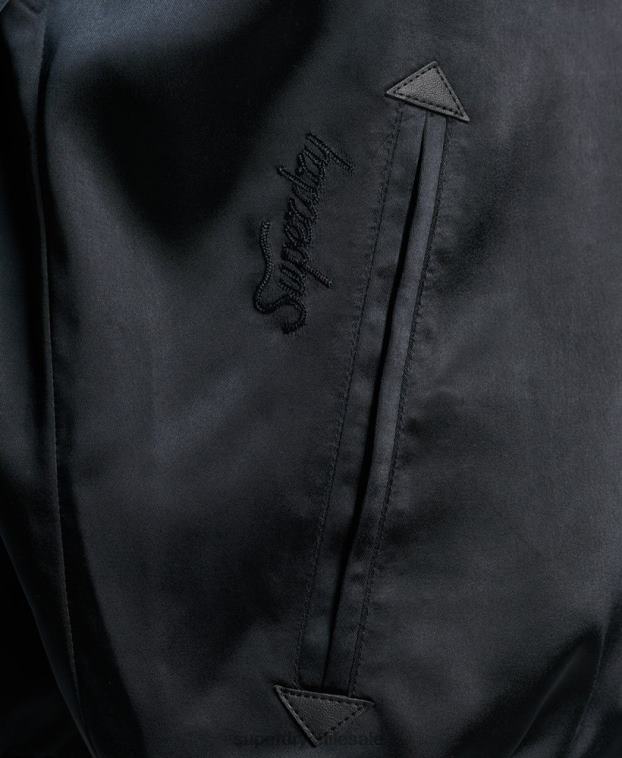 hombres Superdry negro chaqueta sukajan 2R68Z935