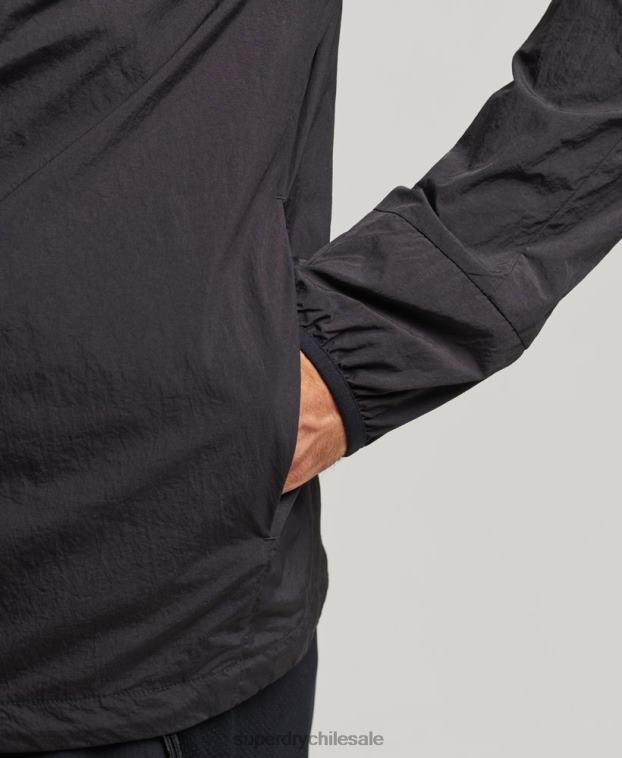 hombres Superdry negro correr chaqueta 2R68Z4544