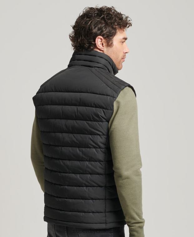 hombres Superdry negro estudios fuji chaleco 2R68Z4651