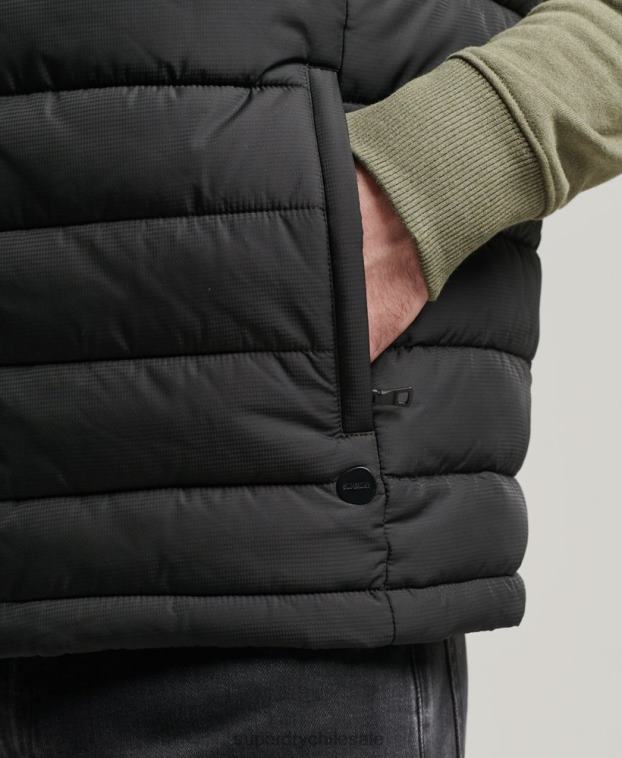 hombres Superdry negro estudios fuji chaleco 2R68Z4651