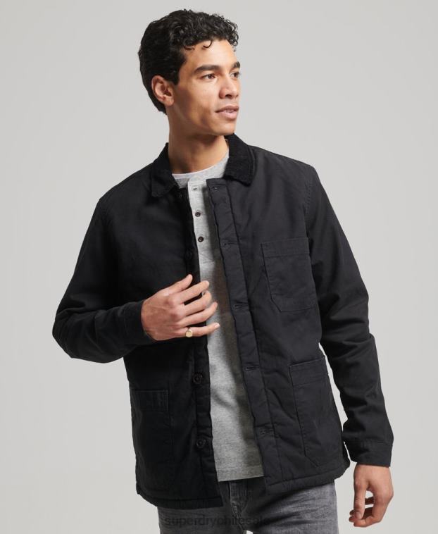 hombres Superdry negro mezcla de utilidad sobre la camisa 2R68Z4598