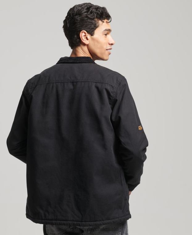 hombres Superdry negro mezcla de utilidad sobre la camisa 2R68Z4598