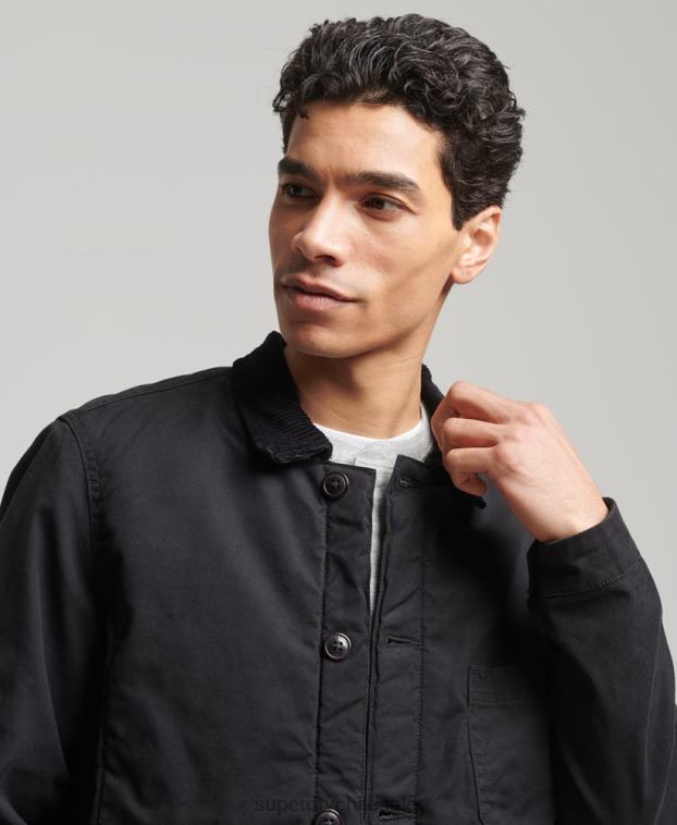 hombres Superdry negro mezcla de utilidad sobre la camisa 2R68Z4598