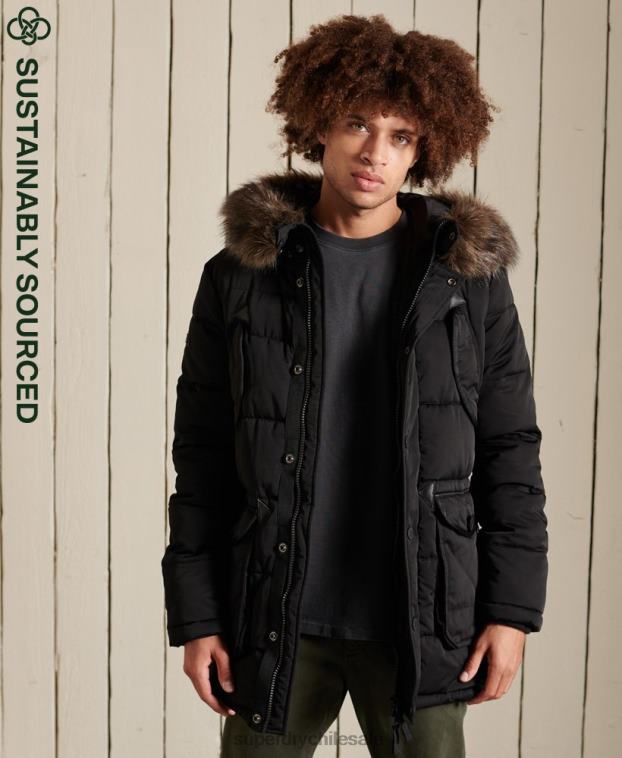 hombres Superdry negro parka chinook 2R68Z4636