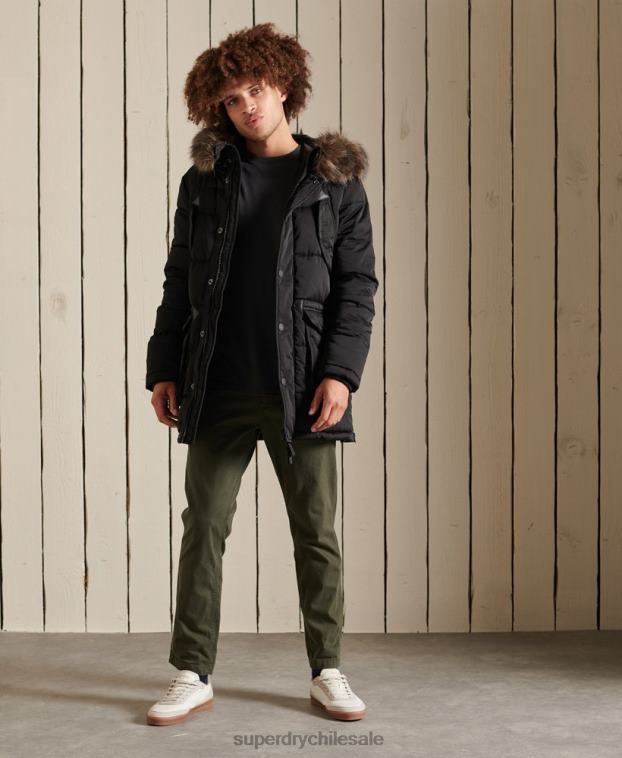 hombres Superdry negro parka chinook 2R68Z4636