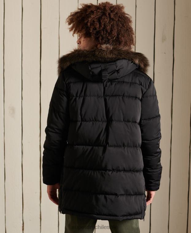 hombres Superdry negro parka chinook 2R68Z4636