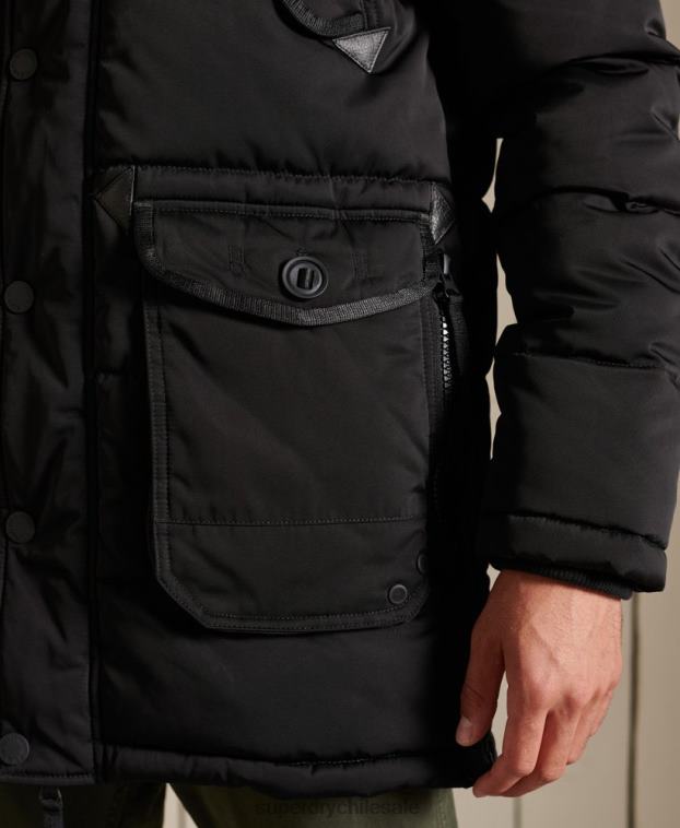 hombres Superdry negro parka chinook 2R68Z4636