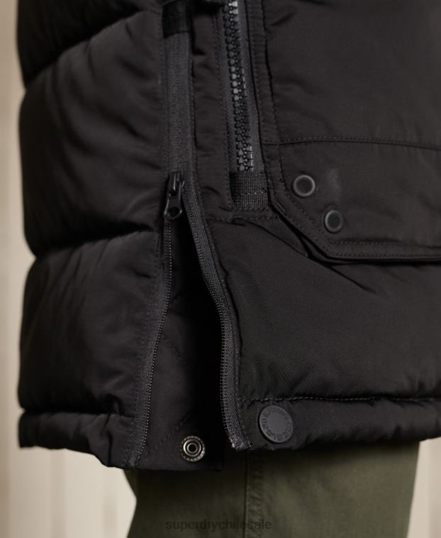 hombres Superdry negro parka chinook 2R68Z4636