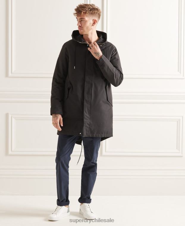 hombres Superdry negro parka con cola de pez 3 en 1 studios 2R68Z4660
