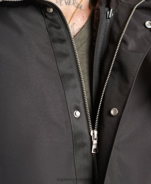 hombres Superdry negro parka con cola de pez 3 en 1 studios 2R68Z4660