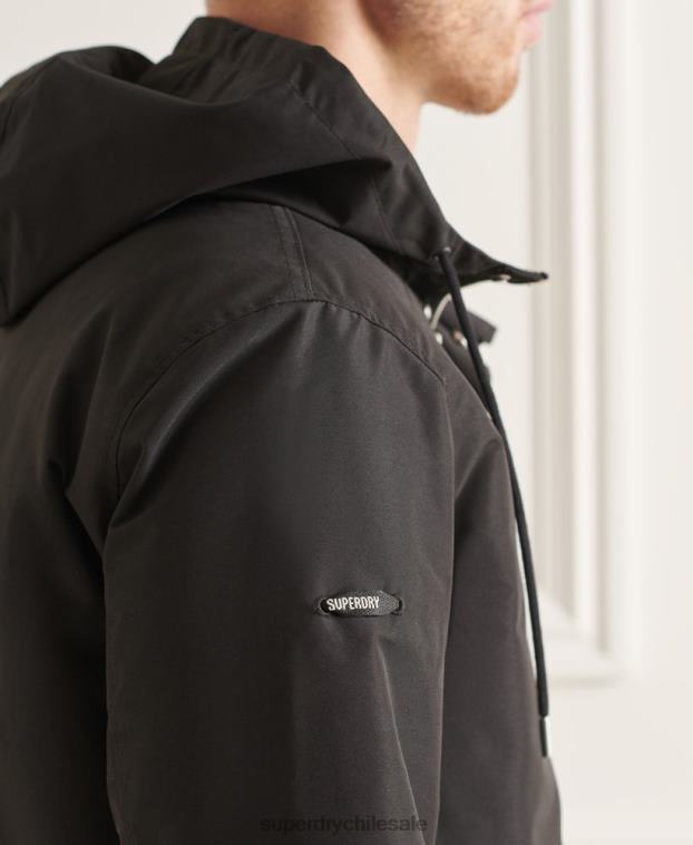 hombres Superdry negro parka con cola de pez 3 en 1 studios 2R68Z4660