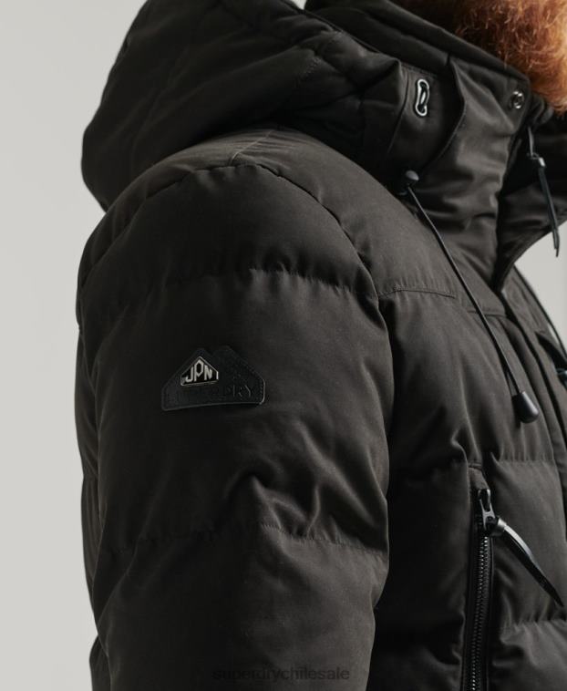 hombres Superdry negro parka expedición de microfibra 2R68Z4557