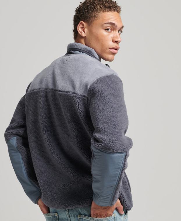 hombres Superdry púrpura chaqueta borreguillo xpd 2R68Z656