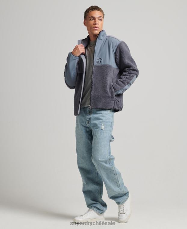 hombres Superdry púrpura chaqueta borreguillo xpd 2R68Z656