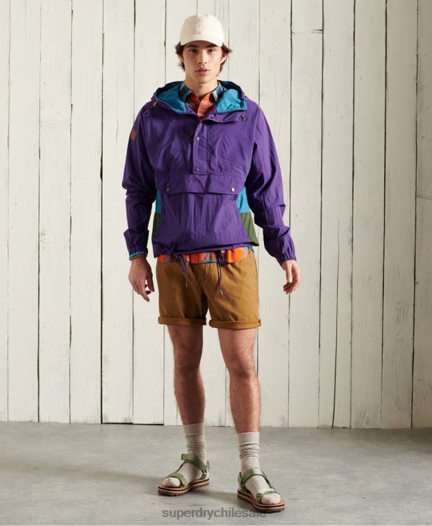 hombres Superdry púrpura chaqueta casual de montaña 2R68Z4639