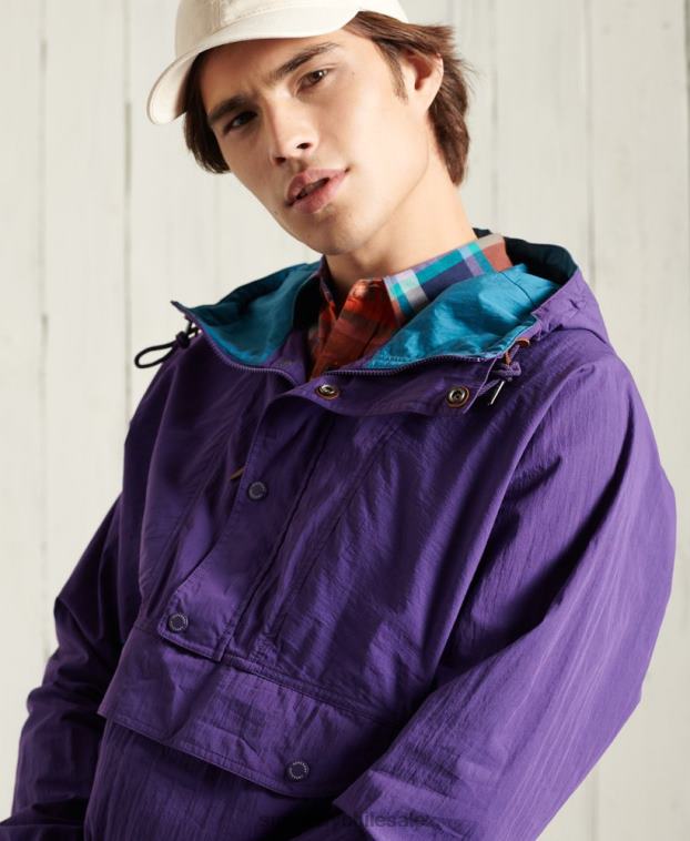 hombres Superdry púrpura chaqueta casual de montaña 2R68Z4639