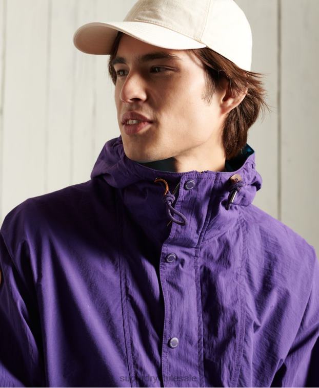 hombres Superdry púrpura chaqueta casual de montaña 2R68Z4639