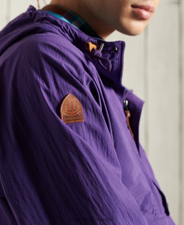hombres Superdry púrpura chaqueta casual de montaña 2R68Z4639