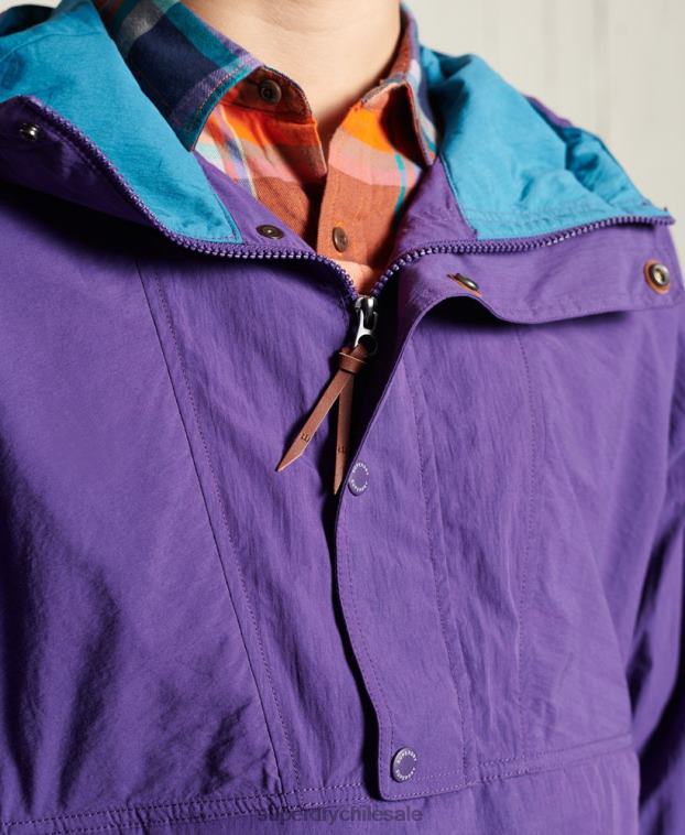 hombres Superdry púrpura chaqueta casual de montaña 2R68Z4639