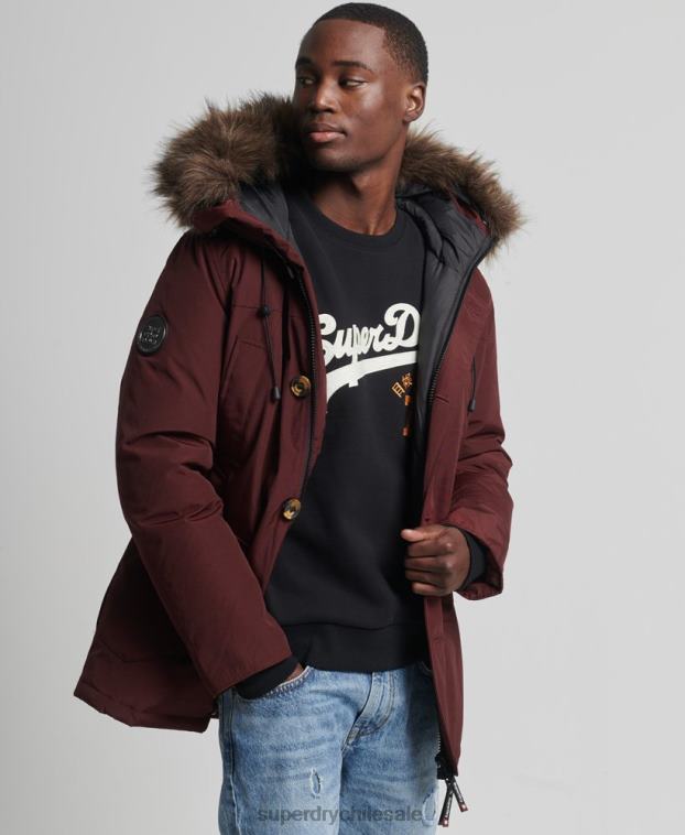 hombres Superdry púrpura parka de plumón de rookie 2R68Z1185