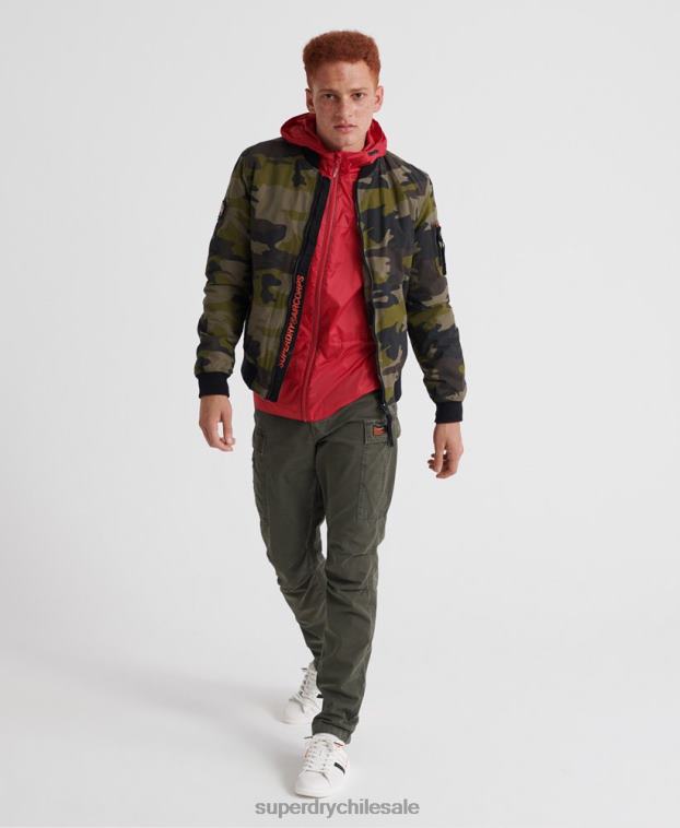 hombres Superdry rojo caja empacable costa afuera 2R68Z1186