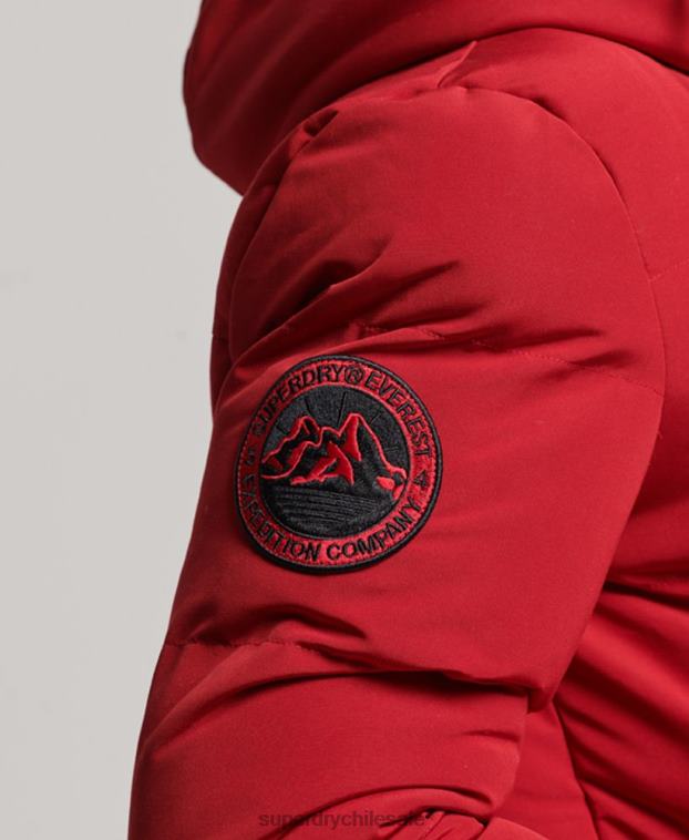hombres Superdry rojo chamarra acolchada Everest con capucha 2R68Z1135