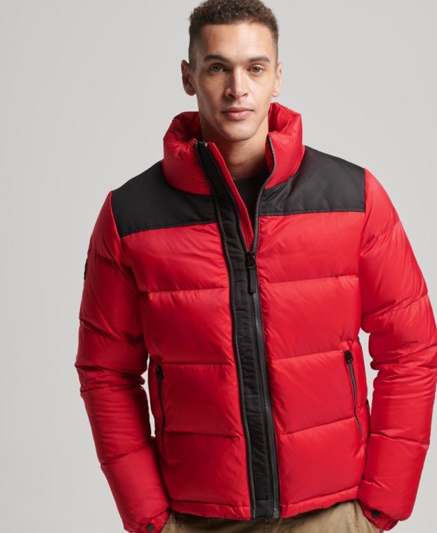 hombres Superdry rojo chamarra acolchada con código sportstyle 2R68Z4555