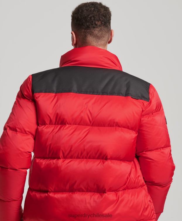 hombres Superdry rojo chamarra acolchada con código sportstyle 2R68Z4555