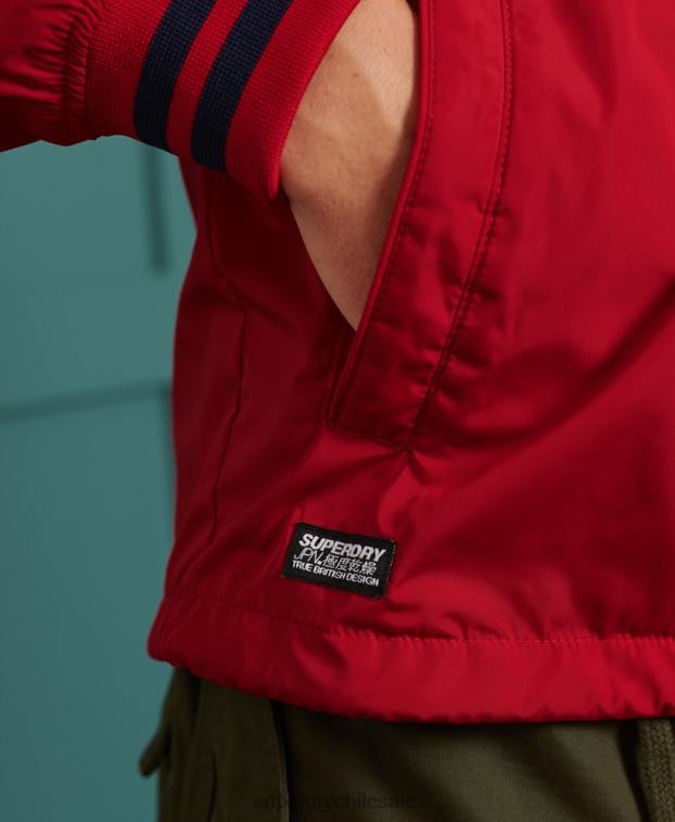 hombres Superdry rojo chamarra de béisbol con capucha 2R68Z1200