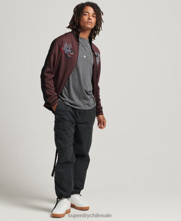 hombres Superdry rojo chamarra de chándal Suika de punto 2R68Z690