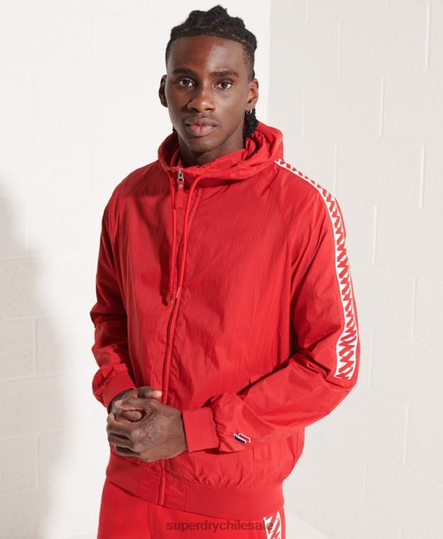 hombres Superdry rojo chamarra de chándal sd-windrunner con capucha 2R68Z4610
