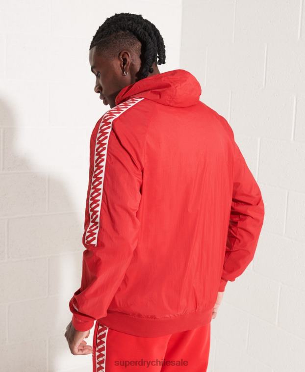 hombres Superdry rojo chamarra de chándal sd-windrunner con capucha 2R68Z4610