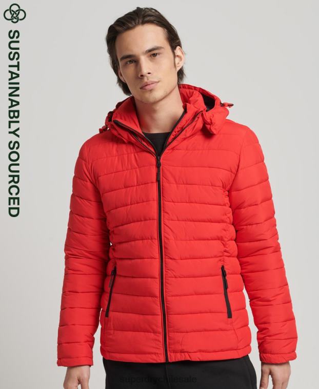 hombres Superdry rojo chamarra fuji con capucha 2R68Z4730