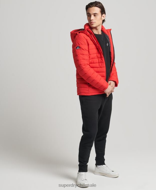 hombres Superdry rojo chamarra fuji con capucha 2R68Z4730