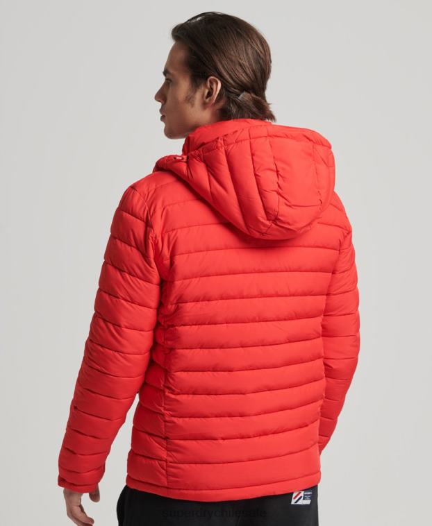hombres Superdry rojo chamarra fuji con capucha 2R68Z4730