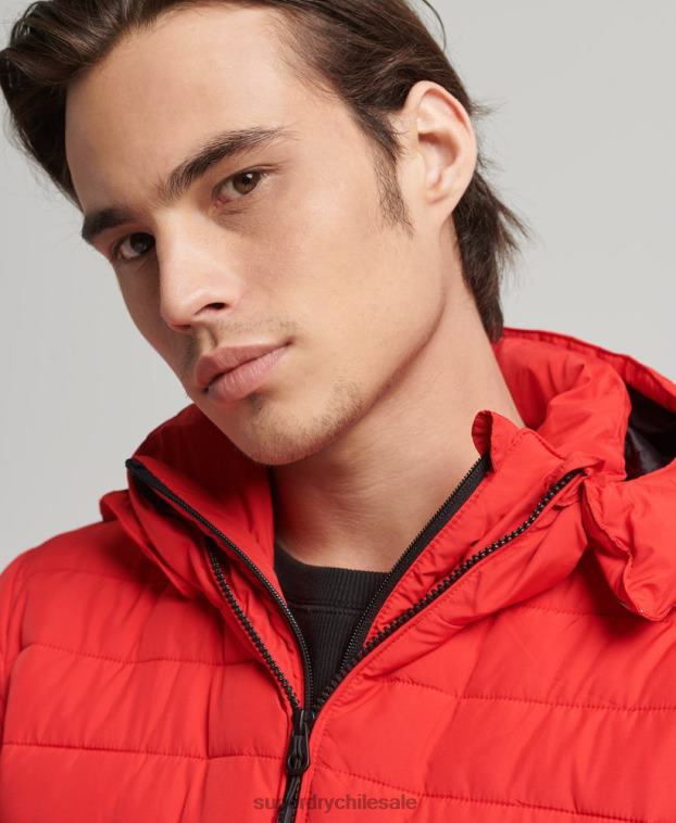 hombres Superdry rojo chamarra fuji con capucha 2R68Z4730