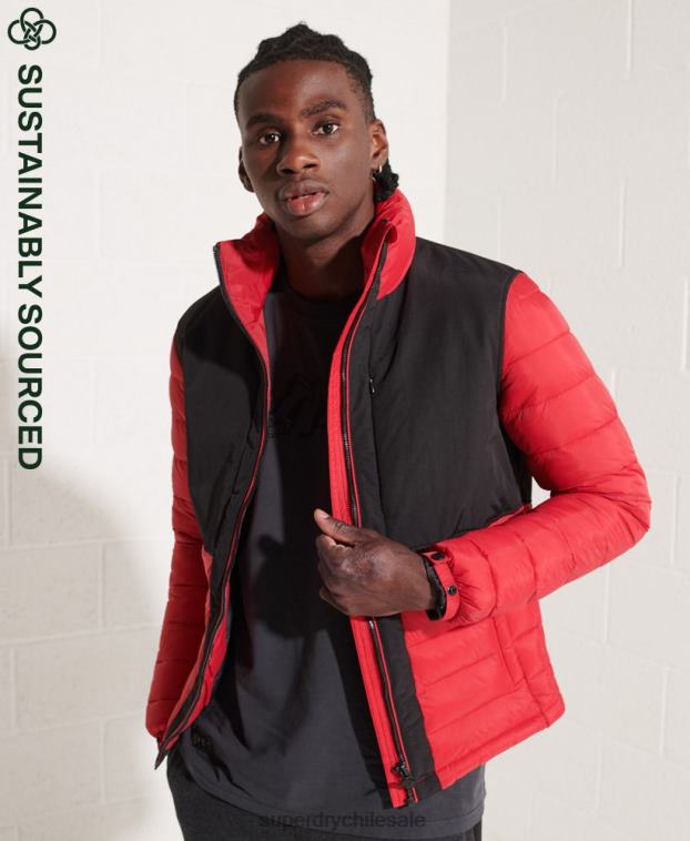 hombres Superdry rojo chaqueta acolchada de expedición sin capucha 2R68Z4570