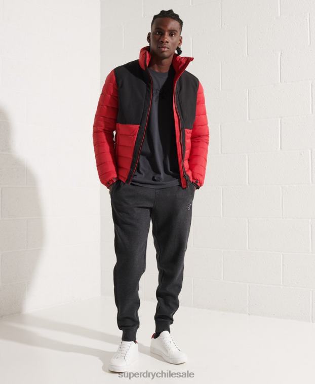 hombres Superdry rojo chaqueta acolchada de expedición sin capucha 2R68Z4570