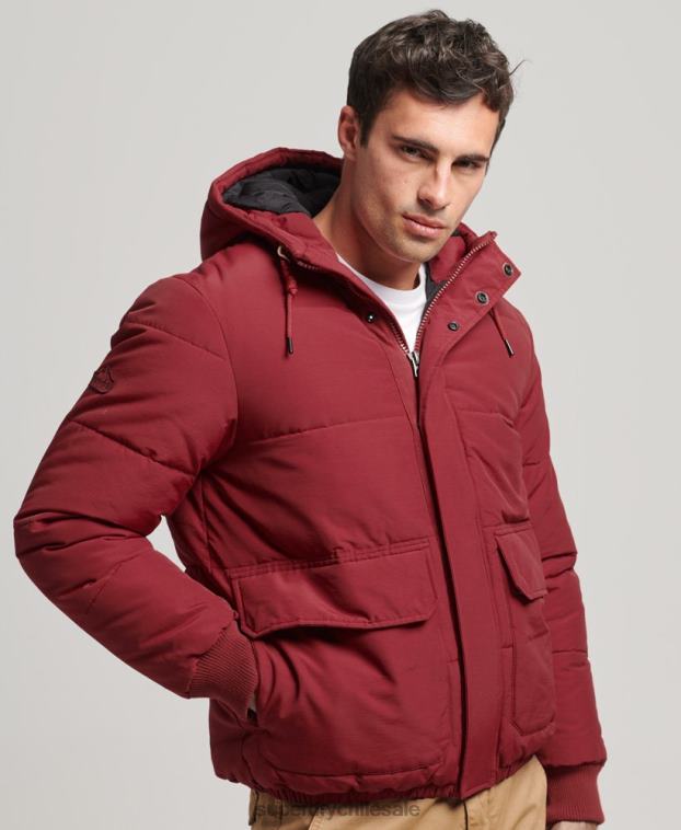 hombres Superdry rojo chaqueta acolchada de montaña 2R68Z4496