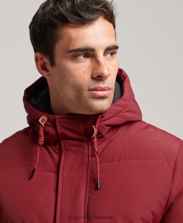 hombres Superdry rojo chaqueta acolchada de montaña 2R68Z4496
