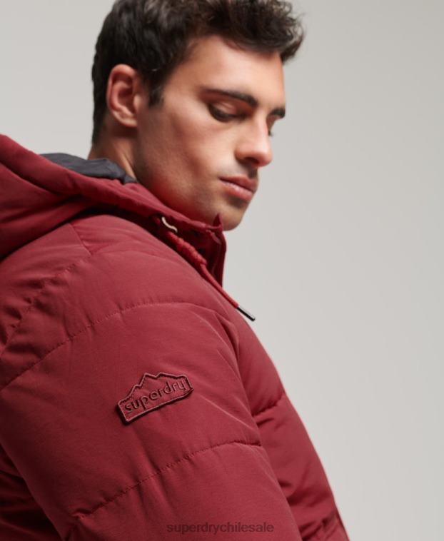 hombres Superdry rojo chaqueta acolchada de montaña 2R68Z4496