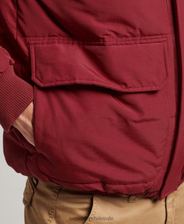 hombres Superdry rojo chaqueta acolchada de montaña 2R68Z4496