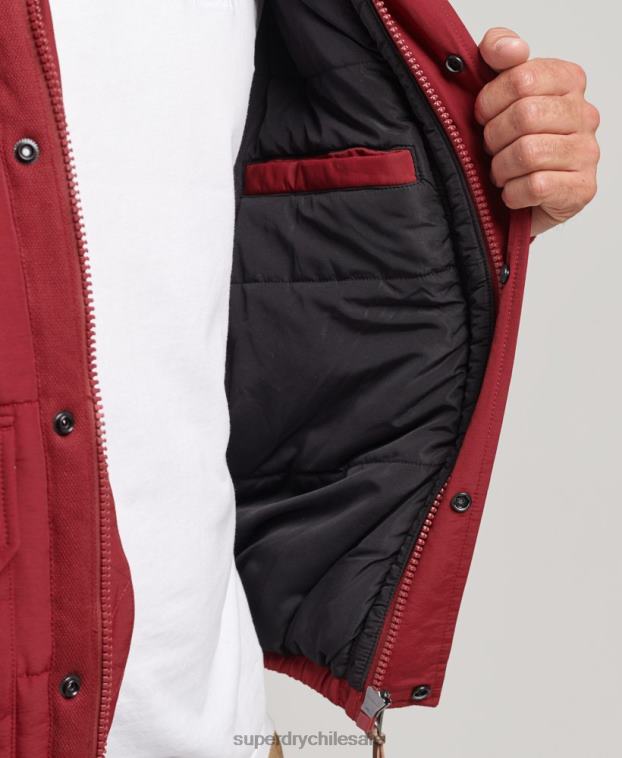 hombres Superdry rojo chaqueta acolchada de montaña 2R68Z4496