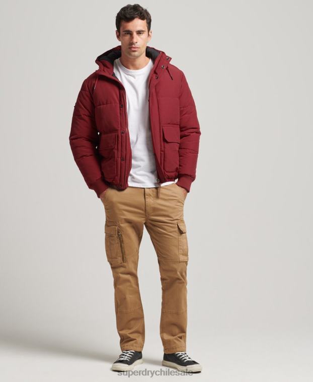 hombres Superdry rojo chaqueta acolchada de montaña 2R68Z4496