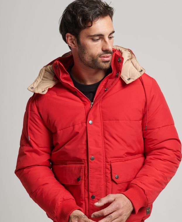 hombres Superdry rojo chaqueta acolchada de montaña 2R68Z4685